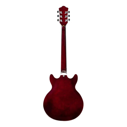 Guitarra Eléctrica 6 Cuerdas Mars Jazzs Jazz Satin Red Color Rojo Material Del Diapasón Arce Orientación De La Mano Diestro
