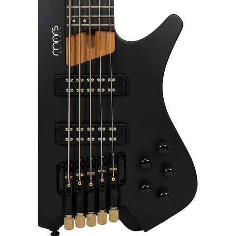 Bajo Eléctrico Mars Multiescala Headless 5 Cuerdas Satin Bk Diestro Negro