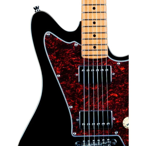 Guitarra Eléctrica Black De 6 Cuerdas Jet Guitars Jj-350 Diestro Negro Maple
