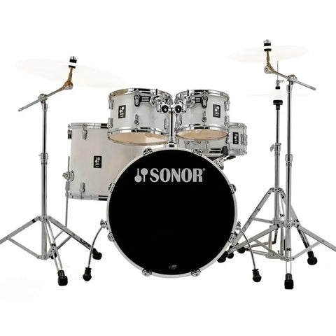Bateria Color Blanca 5 Piezas Y Atriles Sonor Aq1 Stage Set Plata