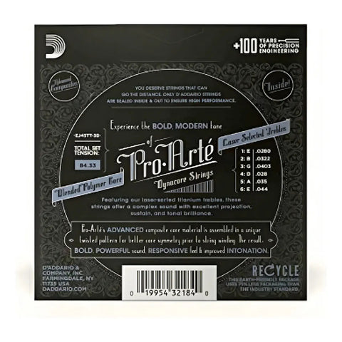 Cuerdas Guitarra Clásica Pro-arte Ej45tt-3d Paquete De 3