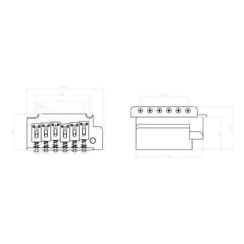 Puente Tremolo Axlabs 2-point Bridge Thread-in Arm Guitarra Eléctrica Cromado