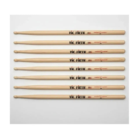 Pack X4 Pares De Baquetas American Classic 5a Vic Firth Madera 5a