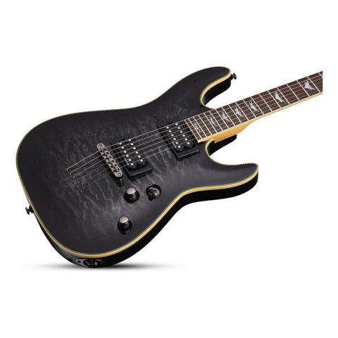 Guitarra Eléctrica Negro Transp Schecter Omen Extreme-6 Tbk Diestro See-thru Black Palo De Rosa