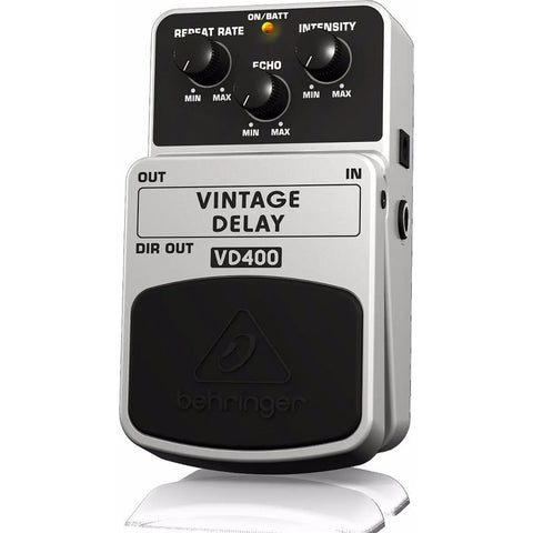 Pedal Analogico Vintage Delay P/ Guitarra, Behringer Vd400 Gris