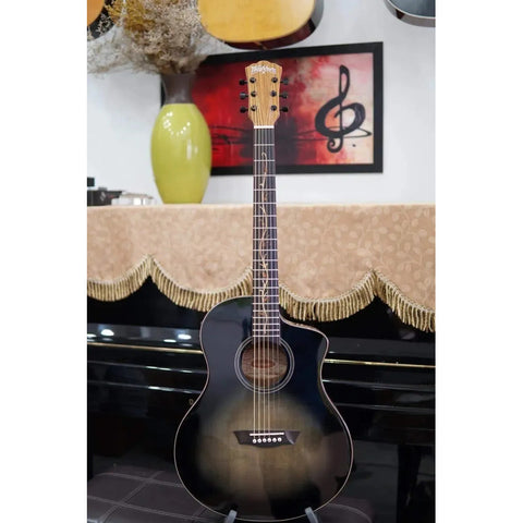 Guitarra Electroacústica Washburn Bella Tono Vite S9v Charcoal Burst Diestro Ébano