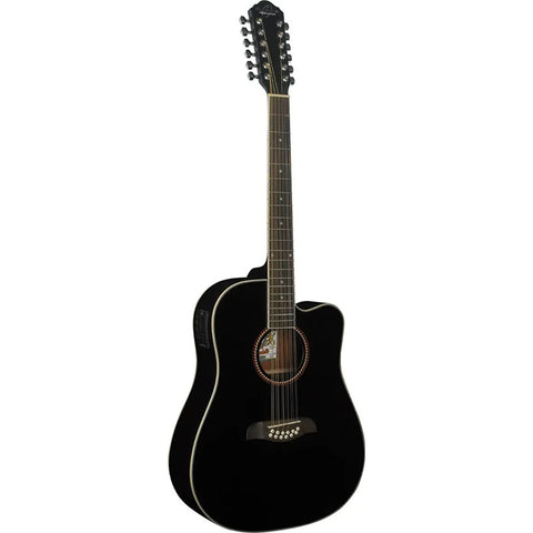 Oscar Schmidt Od312ce Guitarra Electroacústica 12 Cuerdas Para Diestros Black Brillante