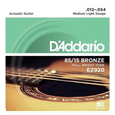 Paquete Cuerdas Guitarra Acustica 85/15 Daddario Ez920