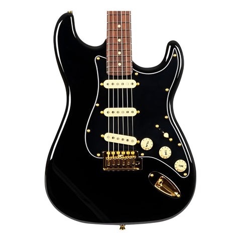 Guitarra Eléctrica Jet Guitars Js-380 Black Color Negro Material Del Diapasón Palisandro Orientación De La Mano Diestro