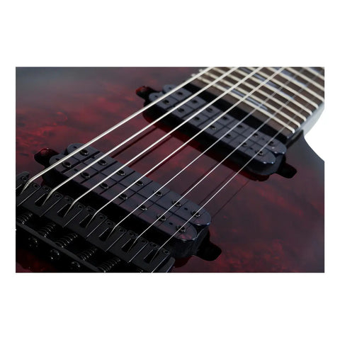 Guitarra Eléctrica Schecter Omen Elite-7 Caoba Black Cherry Burst 7 Cuerdas Diestro Palo De Rosa