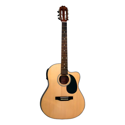 Guitarra Electroacustica Clasica La Sevillana Un-3ceq Steel Natural