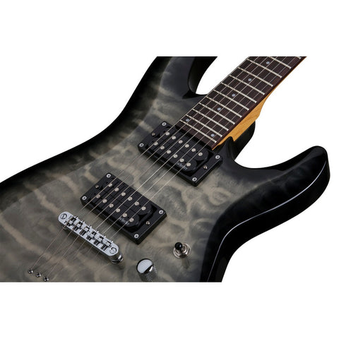 Guitarra Eléctrica Carbon Sombreado Schecter C6plus Chb Diestro Charcoal Burst Palo De Rosa