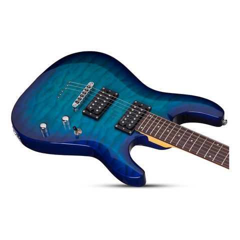 Guitarra Eléctrica Azul Oceano Schecter C6 Plus Obb Diestro Ocean Blue Burst Palo De Rosa