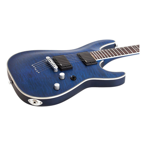 Guitarra Schecter C-1 Platinum See Thru Midnight Blue Diestro Azul Acero Ébano