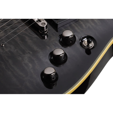 Guitarra Eléctrica Negro Transp Schecter Omen Extreme-6 Tbk Diestro See-thru Black Palo De Rosa
