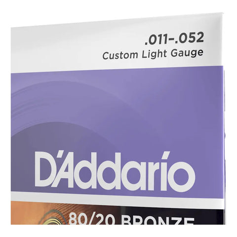 Encordado Guitarra D'addario Ej13 80/20 Bronce Cal 11-52