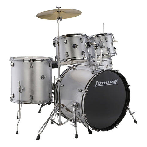 Batería De 5 Tambores Ludwig Accent Lc19515 Blanco Sparkle Blanco
