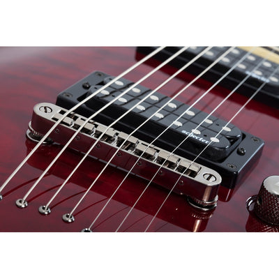 Guitarra Eléctrica Schecter Omen Extreme-7 De Caoba Black Cherry Con Diapasón De Palo De Rosa