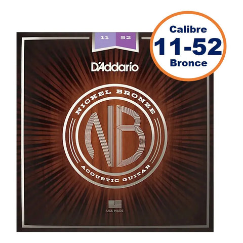 Cuerdas De Nickel P/ Guitarra Acústica 11-52 D'addario Nb1152