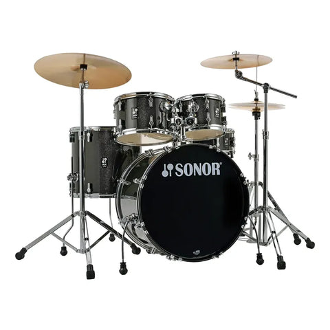 Bateria 5 Pzas Sonor C/platillos Aqx Studio Set Black Mid Negro
