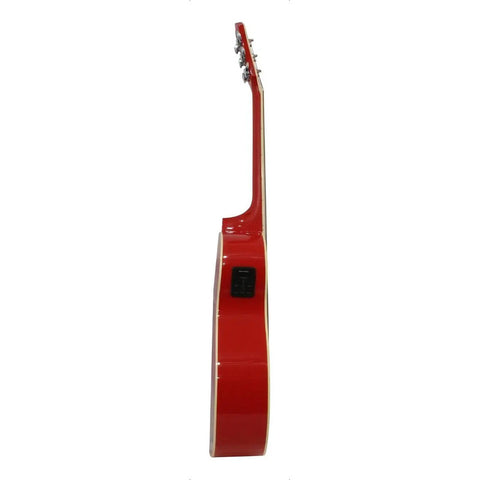 Washburn Ea10 Guitarra Electroacústica Roja Color Black Orientación De La Mano Diestro Rojo