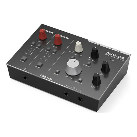 Interfaz De Audio Nux Nai24 Usb-c 2 Entradas 4 Salidas Color Negro