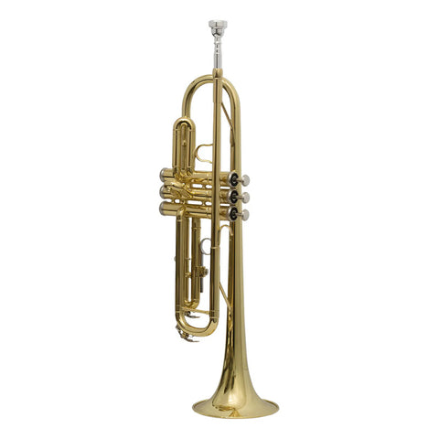 Trompeta Laqueada Tonalidad Bb Con Estuche Maxima Kftr-100g Laqueado