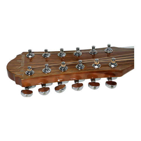 Guitarra La Sevillana Tx-1200ceq Tsb Electroacústica 12 Cuerdas Sombreada Sombreado Diestro Palo De Rosa