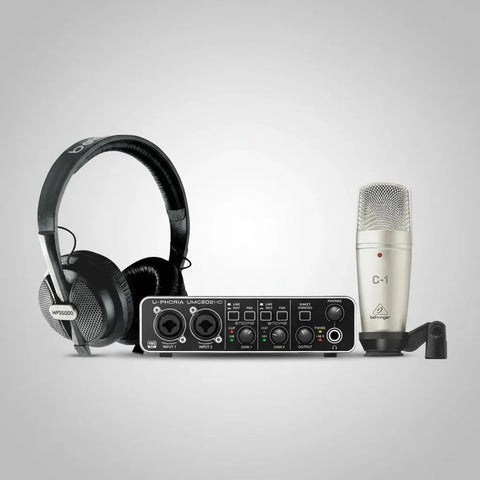 Kit P/grabación C/interfaz Behringer U-phoria Studio Pro Negro