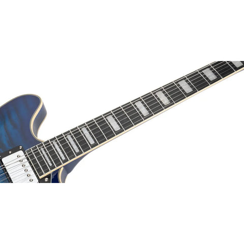 Guitarra Eléctrica 6 Cuerdas Mars Hollowbody 335 Custom Color Azul Mano Diestro Palo De Rosa