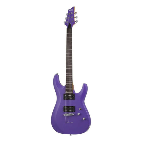 Guitarra Eléctrica Schecter De Tilo Satin Purple Satin Con Diapasón De Palo De Rosa Diestro