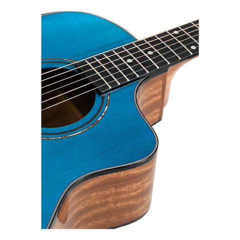 Guitarra Electroacústica La Sevillana Ga-321ceq-obe Azul Ocean Blue Diestro
