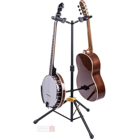 Soporte Doble De Guitarra Auto Grip Hercules Gs422b Plus Negro