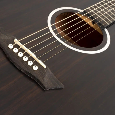 Guitarra Acústica De 6 Cuerdas Washburn Ebony D Marrón Oscuro Diestro