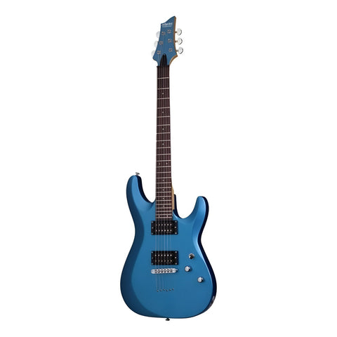 Guitarra Eléctrica Schecter De Tilo Satin Metallic Light Blue Satin Con Diapasón De Palo De Rosa