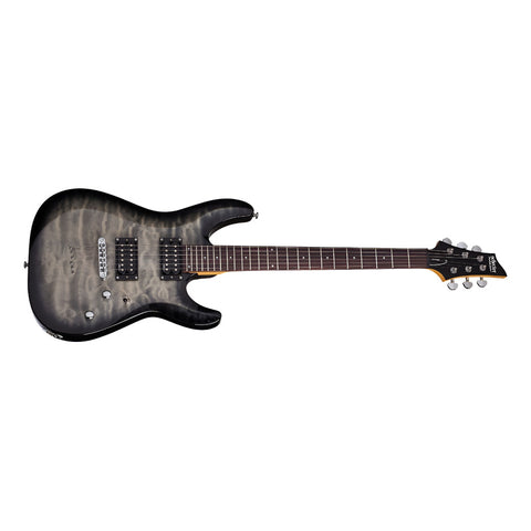Guitarra Eléctrica Carbon Sombreado Schecter C6plus Chb Diestro Charcoal Burst Palo De Rosa