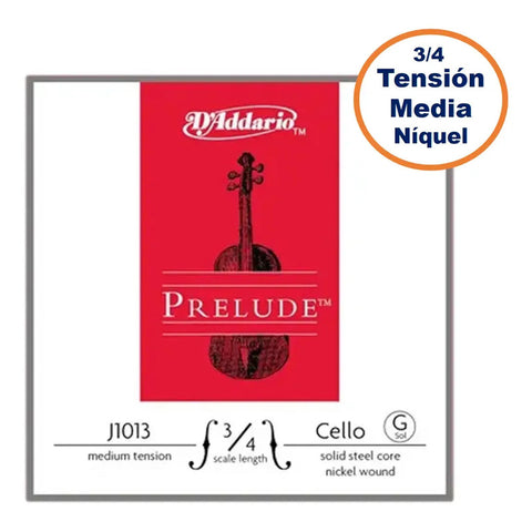 Cuerda Individual Sol Violonchelo Acero D'addario J1013 3/4m
