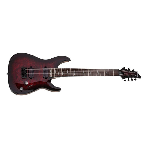 Guitarra Eléctrica Schecter Omen Elite-7 Caoba Black Cherry Burst 7 Cuerdas
