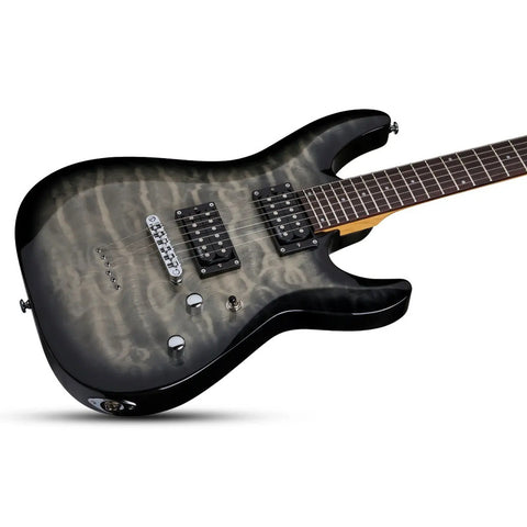 Guitarra Eléctrica Carbon Sombreado Schecter C6plus Chb Diestro Charcoal Burst Palo De Rosa