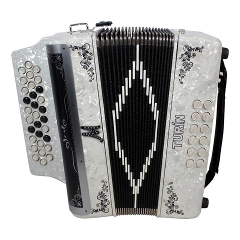 Acordeón Blanco De 31 Botones Tono De Sol Moretti Turin Gcf