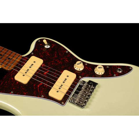 Guitarra Tipo Jaguar Jazz Maste Jet Guitars Jj-300p90 Blanca Diestro Blanco Maple
