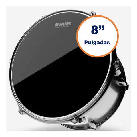 Evans Tt08hbg Parche Golpe Tom 8 PuLG Hydraulic Black Negro
