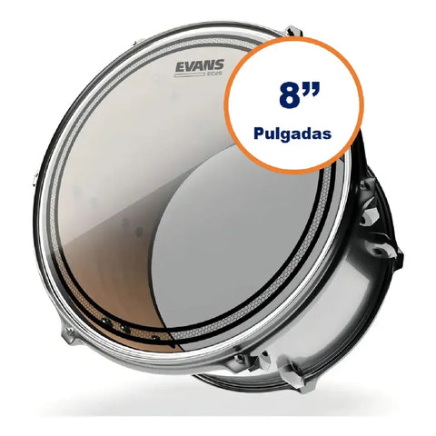 Evans Tt08ec2s Parche 8 Pulgadas Clear Para Tom De Batería
