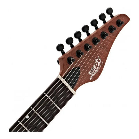 Guitarra Eléctrica 7 Cuerdas Jet Guitars Js-507 Satin Black Color Negro Material Del Diapasón Palisandro Orientación De La Mano Diestro Palo De Rosa