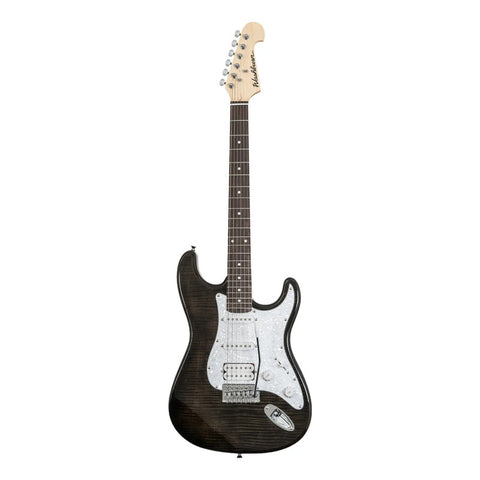 Guitarra Eléctrica Strato Washburn Sdftb-u Trans Black Diestro Negro Techwood