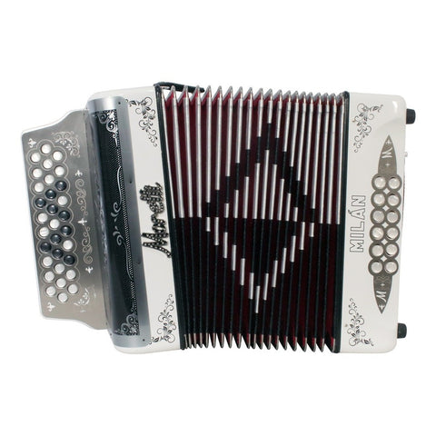 Acordeón Blanco De 31 Botones Tono De Fa Moretti Milan Fbbeb