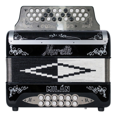 Moretti Milan Blk Acordeón De Botones Tono Sol Funda Correas