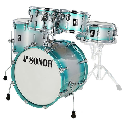 Batería De 5 Pzas Aqua Silver Burst, Sonor Aq2 Studio Set Azul Claro