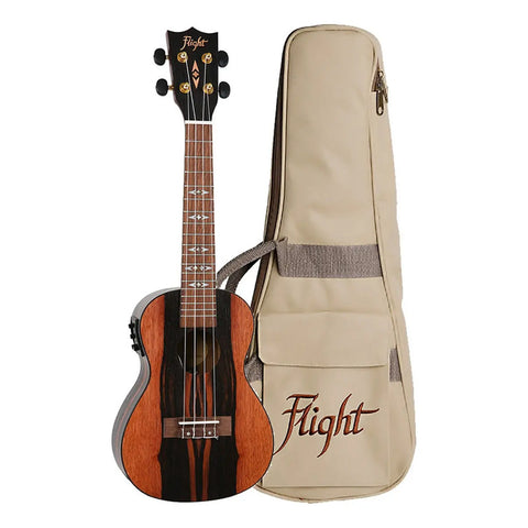 Ukelele Electroacústico Concierto Flight Duc460 Eq Amara Color Madera Con Negro