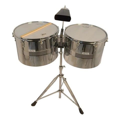 Timbales 15 Y 16 Pulgadas New Beat Lt456cd Acero Cencerro Soporte